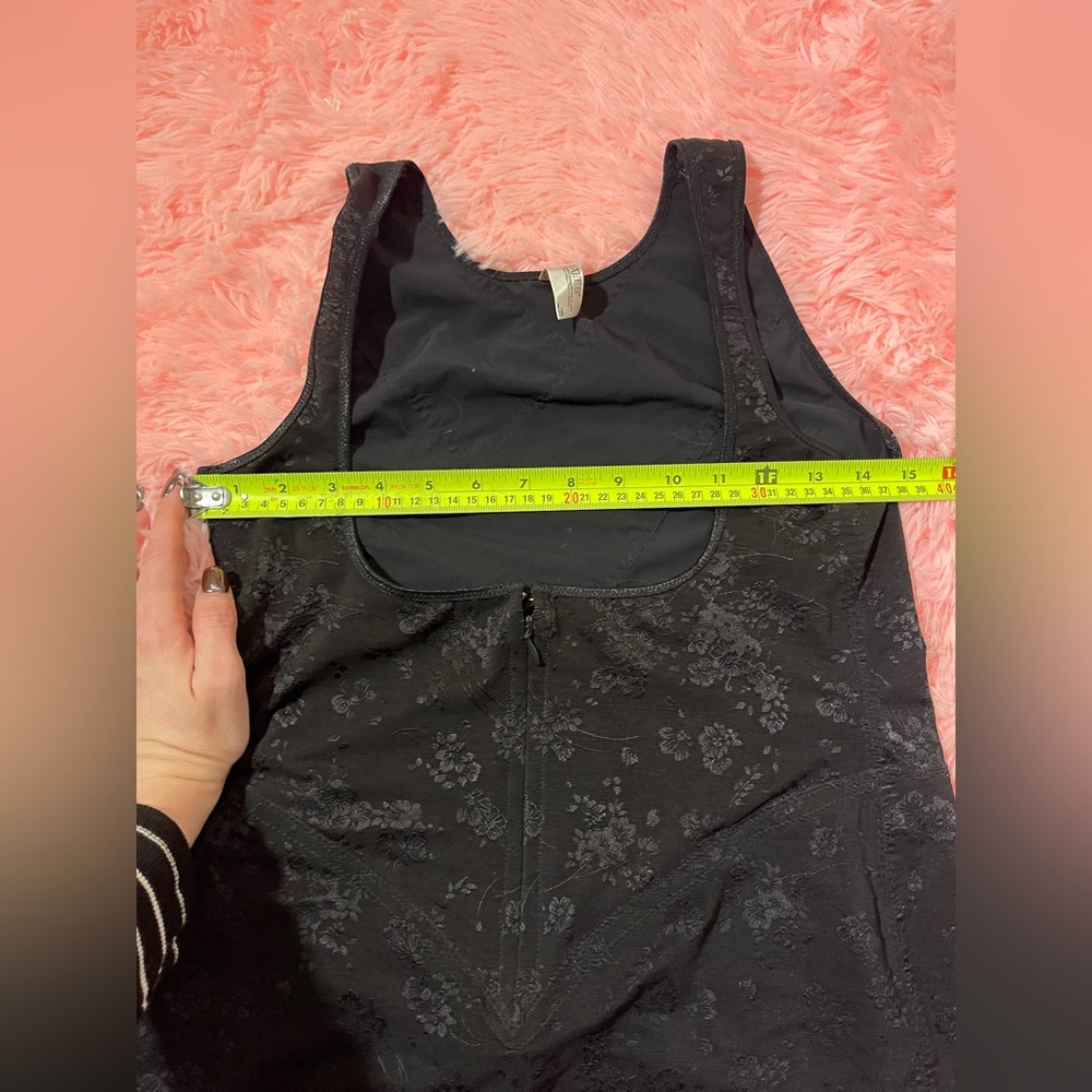 Vintage Y2K Flexees Black Floral Corset Tank Gothic Lingerie Shapewear small - Picture 4 of 7
